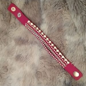 Pink Leather Bracelet